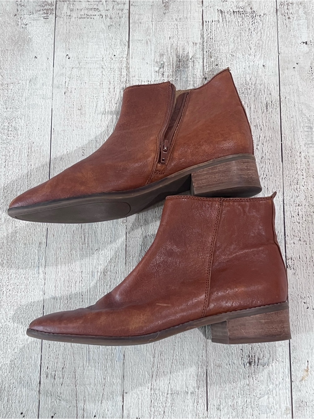 Lucky Brand Women's Brown Leather Ankle Booties - Picture 3 of 4